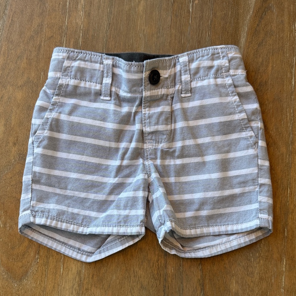 GAP Kids Gray and White Striped Shorts